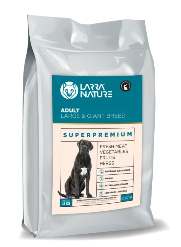 Larra Nature Adult Large Breed 26/14 12 kg - krmivo pre menej aktívnych dospelých psov veľkých plemien.