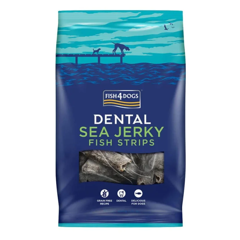 FISH4DOGS Dentálne pamlsky - ryba prúžky 100g