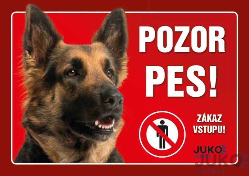 Juko Plastová tabuľa Pozor Pes Nemecký ovčiak 2 21x14,7 cm