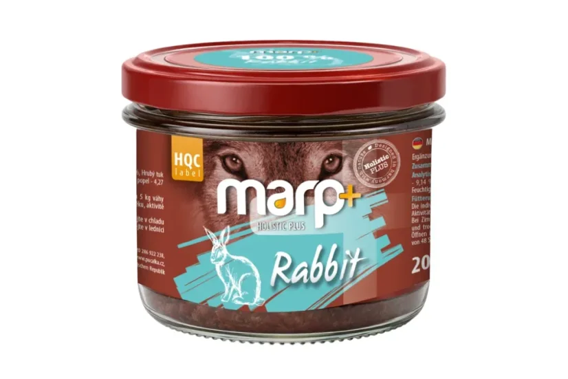Marp Holistic Plus Rabbit - konzerva pre psov  100% Králik v skle 200g