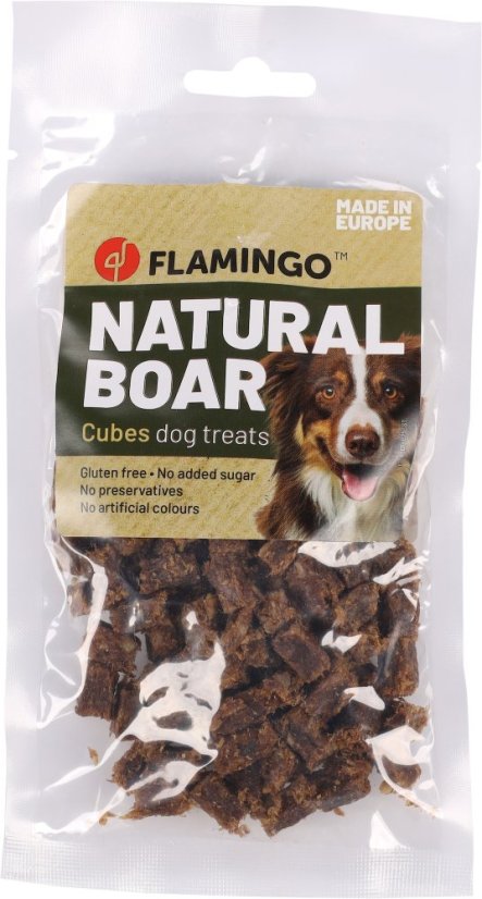 FLAMINGO NATURE SNACK CUBES sušené mäso diviak 80g