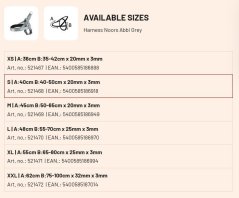 Flamingo Postroj Noors Abbi XS 36cm 35-42cm sivý