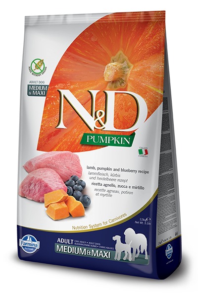 Farmina ND PUMPKIN adult M/MAX lamb blueberry 2,5kg