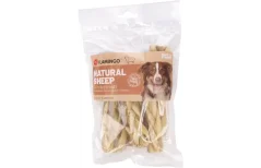 FLAMINGO NATURE SNACK jahňacia koža pletená úzka - prírodná maškrta na žuvanie