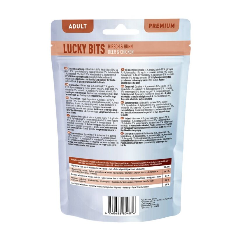 Chewies Lucky Bits jeleň a kura, 100g