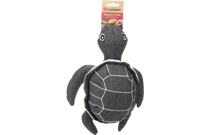 Flamingo Turtle - korytnačka pískacia látková hračka pre psa. Veľkosť S: 14 x 21 x 7 cm. 2
