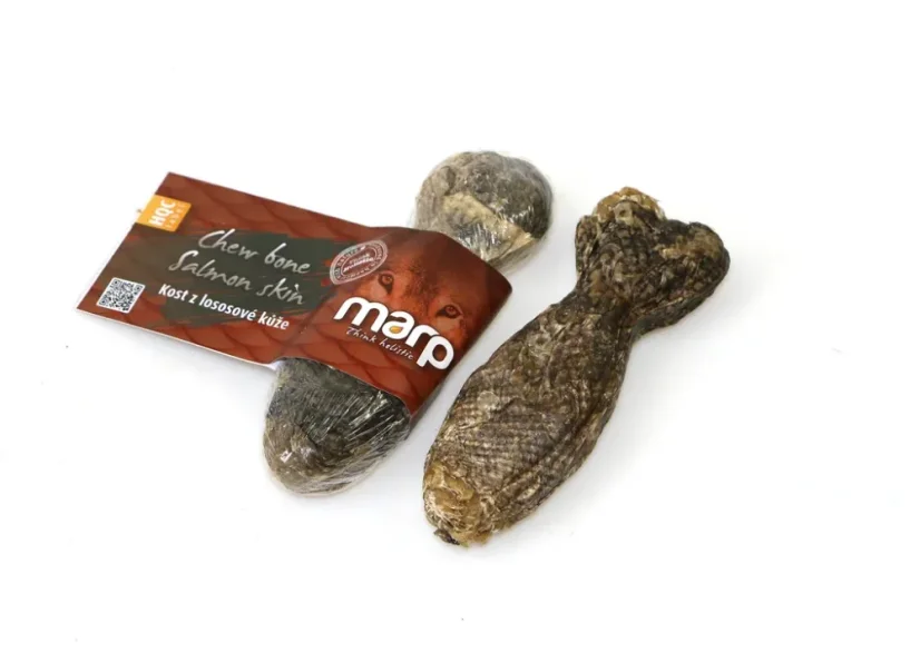 Marp Treats Holistic Fish kosť z lososovej kože je prírodný pamlsok pre psa na žuvanie a čistenie zubov 1