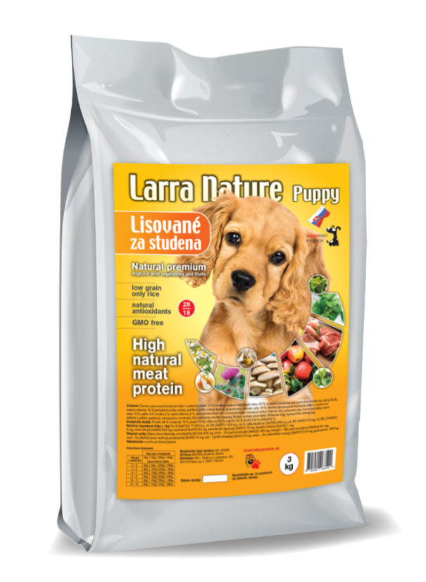 Larra Nature lisované za studena Puppy 28/18 3kg krmivo pre šteňatá všetkých plemien