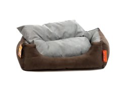 AMINELA Pelech s vankúšom L hnedá/sivá 80x70cm
