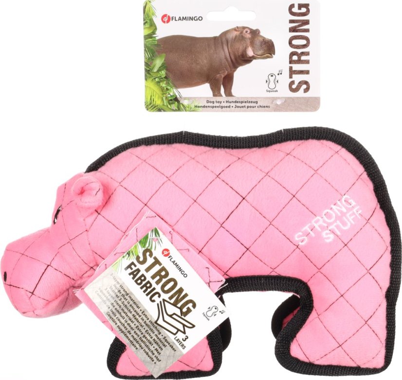 FLAMINGO TOY STRONG pevná hračka pre psa Hroch