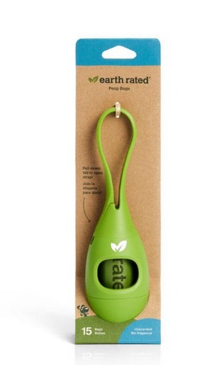 EARTH RATED PoopBags NEW, zásobník+sáčky neparfumované 15 ks