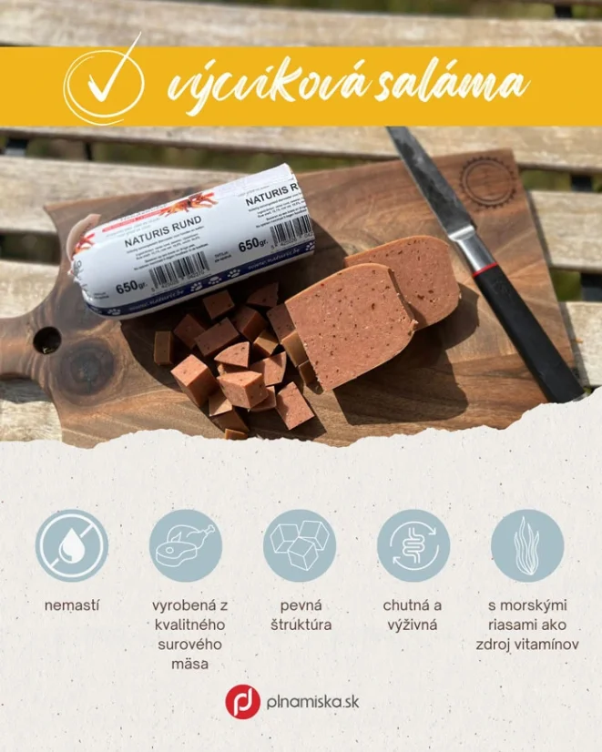 NATURIS Houdbaar výcviková saláma Kalkoen morka 200g 1