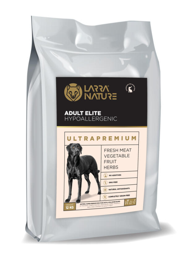 Larra Nature Adult Ultrapremium 26/14 12kg - grain free krmivo pre psov s citlivým trávením, kastrovaných psov a fenky, pre starších a obéznych psov - nový obal