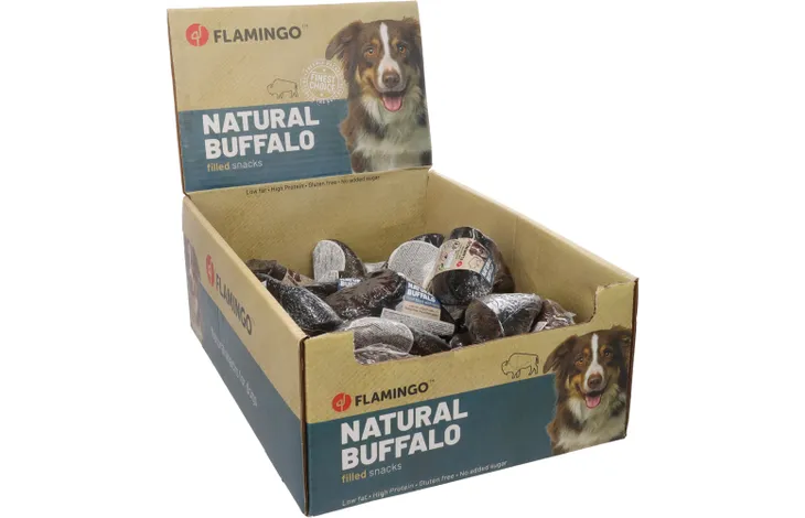 FLAMINGO NATURE SNACK byvolie kopýtko plnené pľúcami pamlsok na žuvanie pre psa