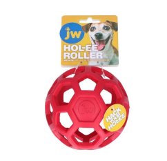 JW HOL-EE Roller M 13 cm Red - dierovana loptička pre psa