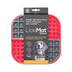 LickiMat Slomo lízacia podložka 20x20 cm červená