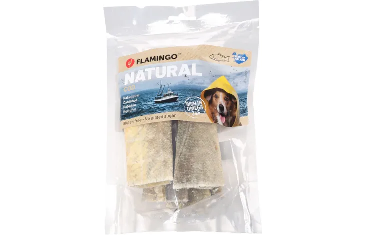FLAMINGO NATURE SNACK koža z tresky 50g maškrty pre psa