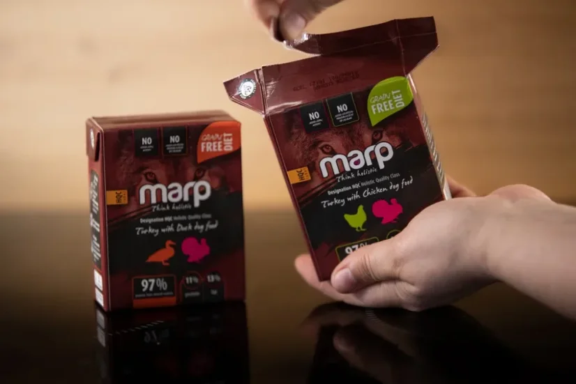 Marp konzerva pre psov Tetrapack morka s kuraťom 12x375g 1