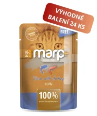 Marp Holistic+ kapsička pre mačky Tuniak s krevetami v želé 24x55g