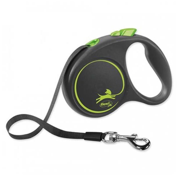 FLEXI Black Design popruh S 5m zelené (do 15 kg)