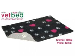 VetBed Drybed Grafit Srdce 75x50 cm tmavá - podložka pre psa alebo mačku VetBed Drybed Grafit Srdce 75x50 cm tmavá - podložka pre psa alebo mačku