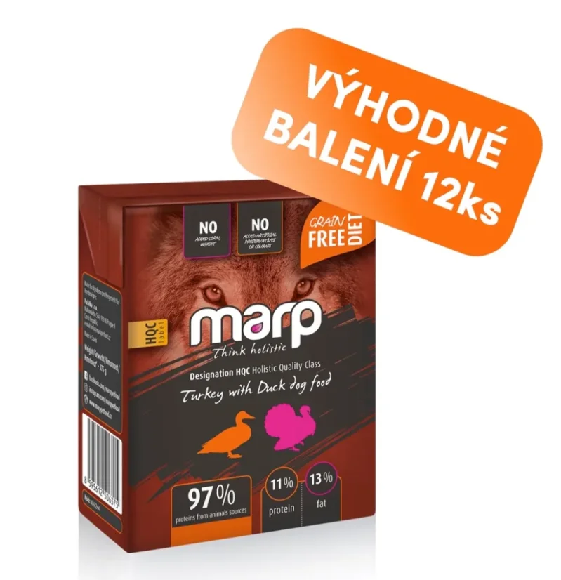 Marp konzerva pre psov Tetrapack morka s kačicou 12x375g 