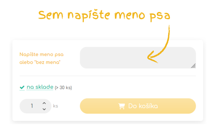 Sem napíšte meno psa